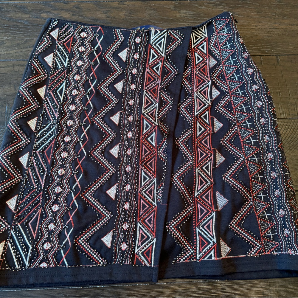 Blue Rain Elegant Beaded Black Skirt
